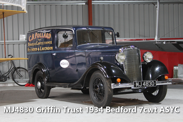 MJ4830 Griffin Trust 1934 Bedford 7cwt ASYC, Hooton Park Hangars
