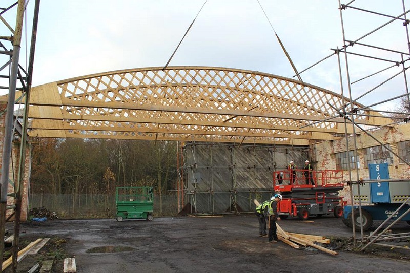 New woodwork B16, Hooton Park Hangars